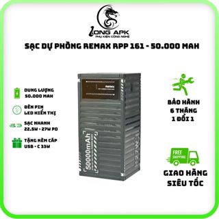 Pin sạc dự phòng REMAX RPP 161 - 50000 mah container sạc nhanh điện thoại 27w - 22.5w