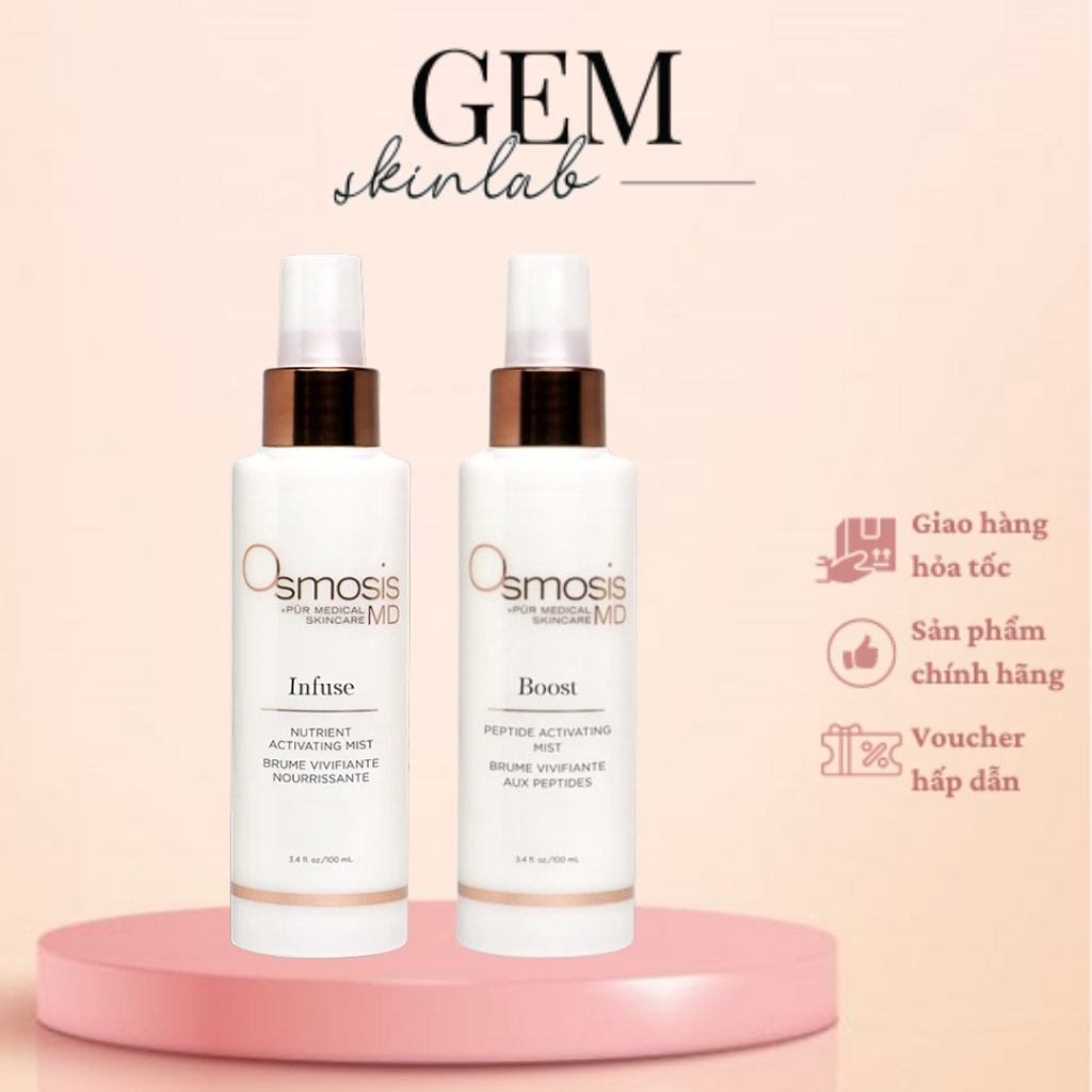 [HÀNG CÔNG TY] XỊT KHOÁNG NUÔI DƯỠNG VÀ THANH LỌC DA OSMOSIS INFUSE NUTRIENT ACTIVATING / BOOST PEPT