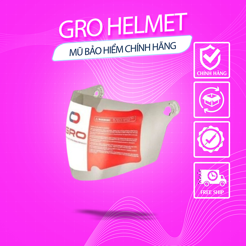 Kính thay thế GRO mũ 3/4 đầu Honda, GRO, OSAKAR, Asia, Royal...và các dòng mũ có thiết kế vỏ mũ tươn