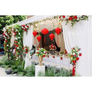 Đèn lồng HỘI AN vải lụa 40cm kiểu củ tỏi trang trí tiệc cưới, hội nghị, tiệc sinh nhật, sân vườn.....