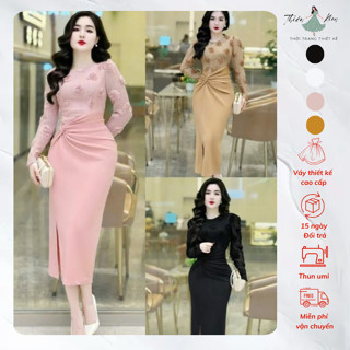  Đầm Body Bông Hồng Tay Dài Trẻ Trung Váy Body Trung Niên Thiết Kế Bigsize Đi Tiệc Sang Trọng Mã Body B69 