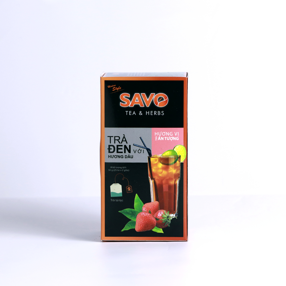 Trà Dâu Túi Lọc SAVO (Hộp 25 gói)