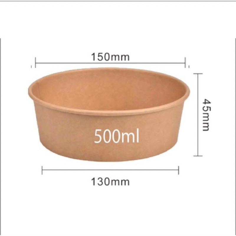 combo 100 tô giấy nâu 500ml