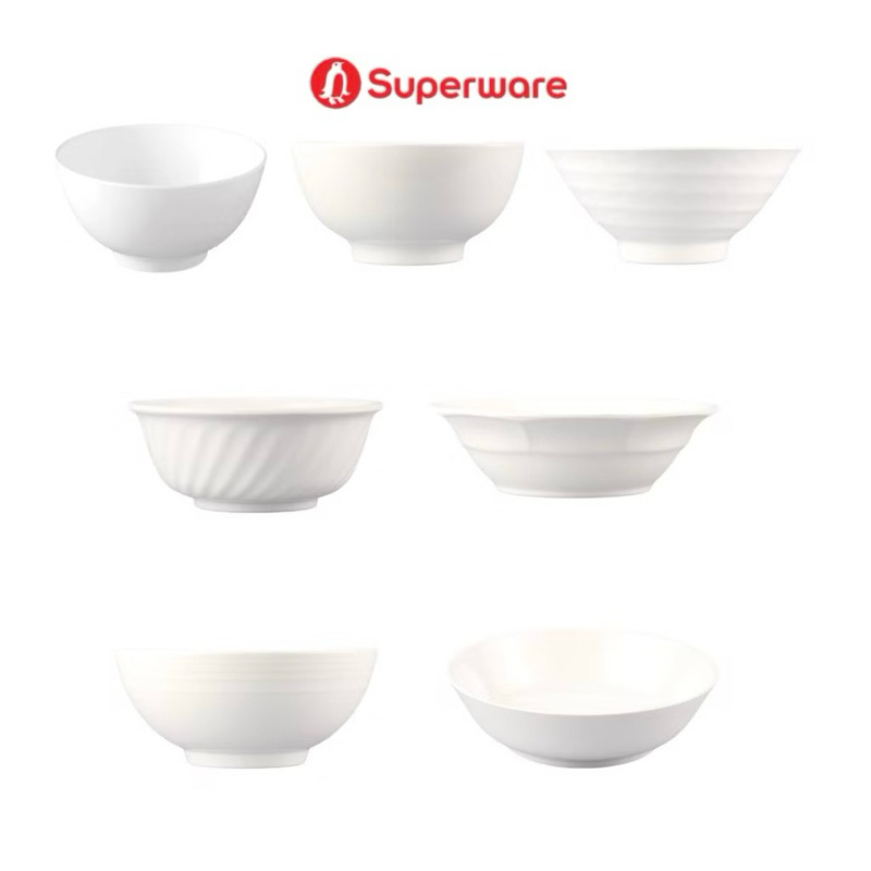 Tô bún, phở màu trắng nhựa melamine cao cấp SUPERWARE THÁI LAN
