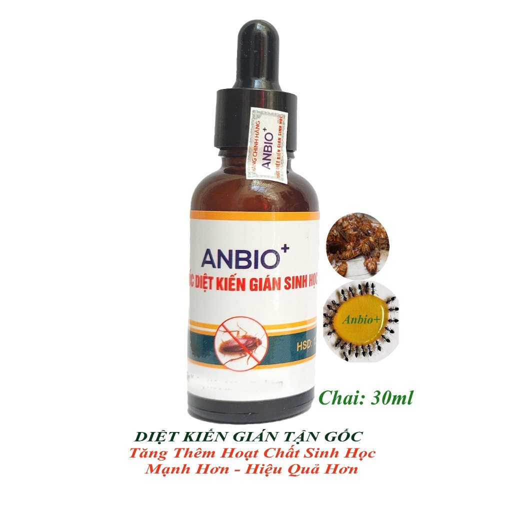 Thuốc diệt kiến gián sinh học ANBIO+ Chai 30ml Tăng thêm hoạt chất sinh học Diệt kiến gián tận gốc An toàn, Hiệu quả hơn