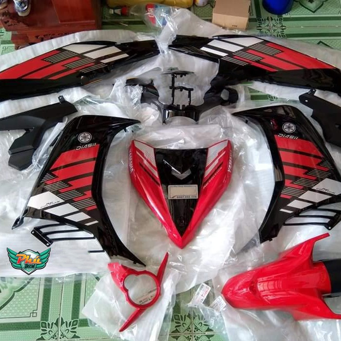 Tem rời Exciter 135 RC 2014 đen đỏ trắng sọc (A)