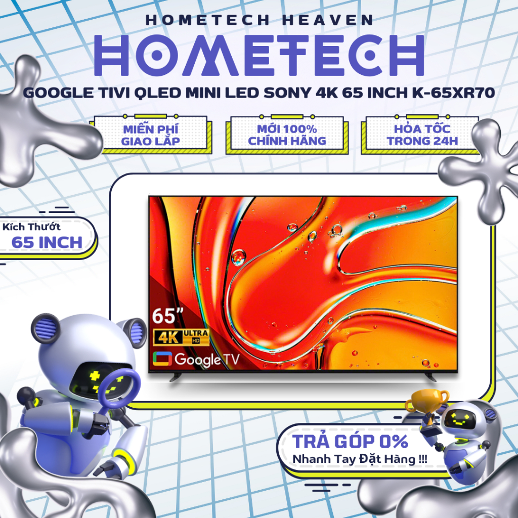 [GIAO LẮP MIỄN PHÍ] K-65XR70 - Google Tivi Mini LED Sony 4K 65 inch K-65XR70 - Hàng Chính Hãng, Mới 