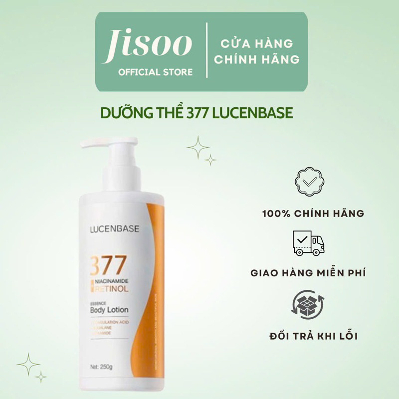 Dưỡng Thể Lucenbase 377 Niacinamide + Retinol Essence Body Lotion Dưỡng Sáng Da 250g