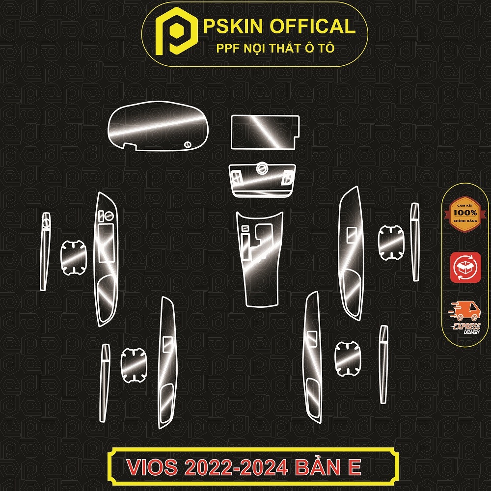 [Vios 2019-2024] Dán PPF bảo vệ nội thất,gương, tapli cửa, bậc cửa Toyota Vios 2019-2024-Pskin.vn