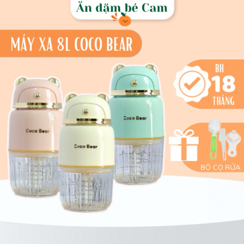 Máy xay Coco Bear 8 lưỡi dao hình gấu xay đồ ăn dặm cho bé