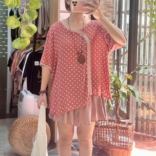 ÁO MORI CHẤM BI ĐÍNH CÚC GỖ