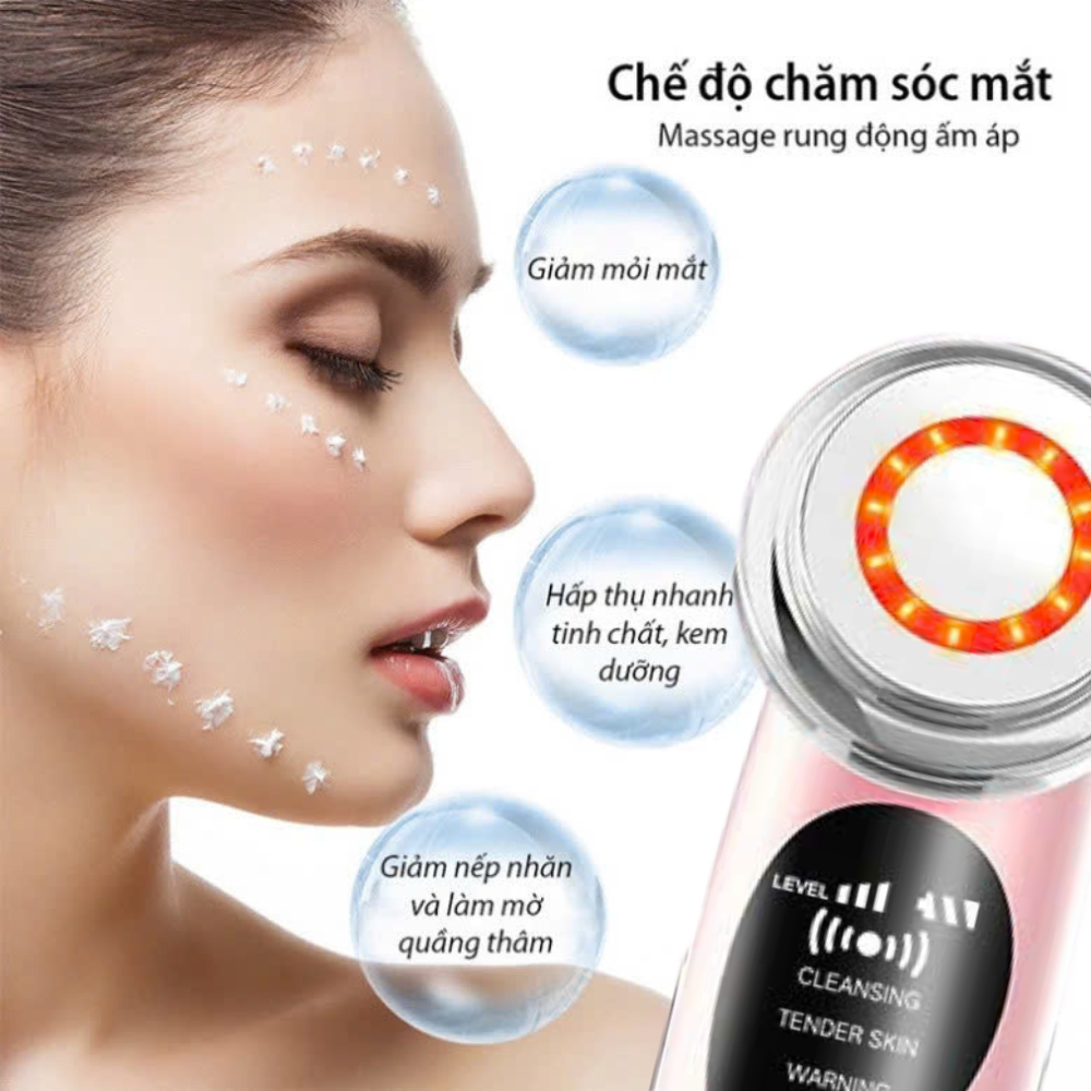 Máy Đẩy Tinh Chất Nâng Cơ, Chăm Sóc Da Công Nghệ Mới Massage Mặt 7 Chế Độ, Máy Di Tinh Chất ION Cao cấp nâng cơ mặt