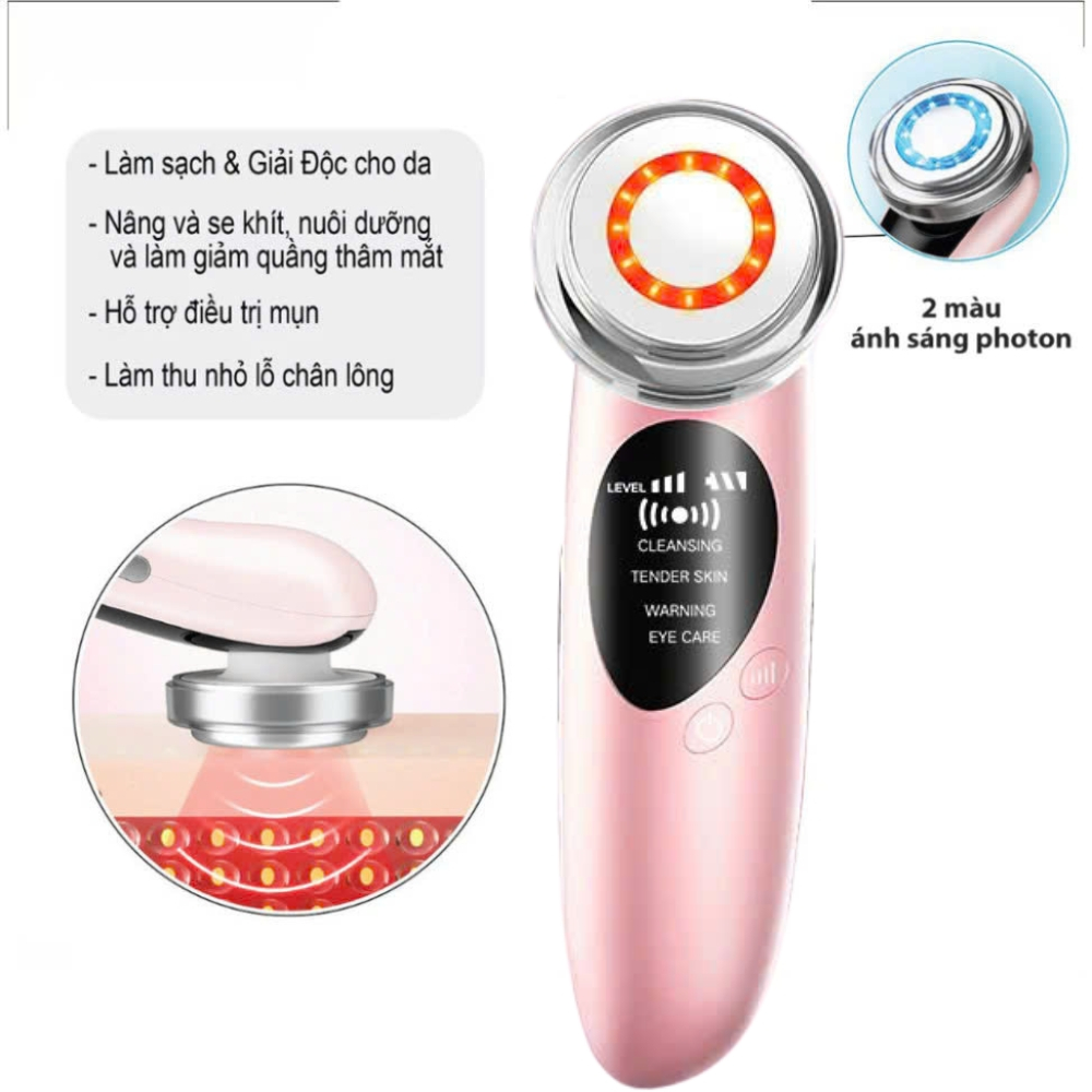 Máy Đẩy Tinh Chất Nâng Cơ, Chăm Sóc Da Công Nghệ Mới Massage Mặt 7 Chế Độ, Máy Di Tinh Chất ION Cao cấp nâng cơ mặt