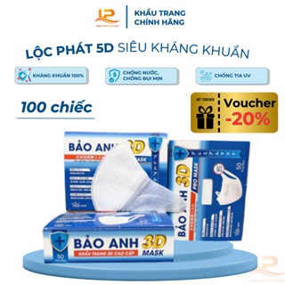  Thùng 100 chiếc khẩu trang 3D Bảo Anh kháng khuẩn chính hãng cao cấp chống tia uv Xalamask 