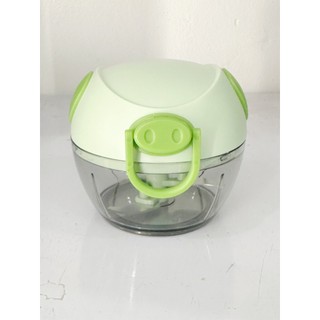 Dụng cụ xay tỏi ớt mini đa năng 3 lưỡi dao kéo tay, xay hành tỏi ớt rau củ quả - dây kéo bền bỉ - an toàn không cần điện