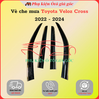 Vè che mưa xe Toyota Veloz 2022, 2023, 2024 Chỉ INOX 4 chi tiết cao cấp, dày dặn, sáng bóng