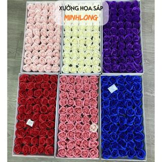 Loại 1  Hộp 50 bông hoa sáp 3 lớp , 5 lớp hàng cao cấp (chỉ bán đầu bông không kèm cành)