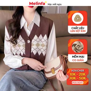 Áo len gile nữ họa tiết thổ cẩm len dệt kim Quảng Châu mềm mịn co giãn mặc mùa thu đông mã VAA0461