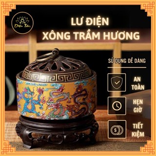 Lư điện xông trầm hương lư xông trầm size to có hẹn giờ có bảo hành dùng để xông trầm, tinh dầu - Diệu Tâm lư điện rồng