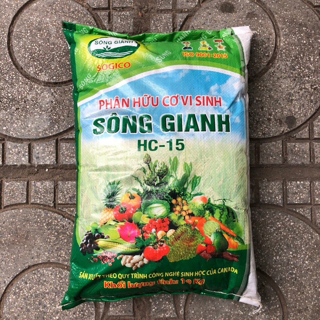 Bao 10kg phân bón hữu cơ Sông Gianh cho rau sạch, cho cây cảnh, cây hoa