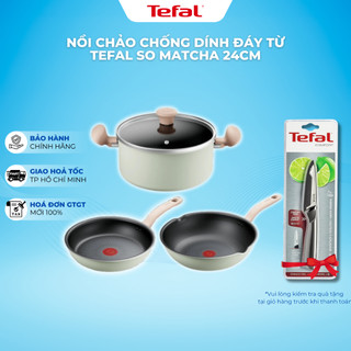 Bộ nồi chảo chống dính 24 cm đáy từ Tefal So Matcha - Hàng Chính Hãng / BH 02 Năm