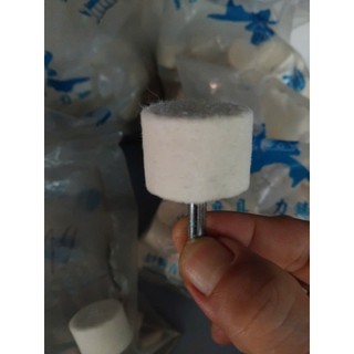 Đầu mài chuôi đánh bóng nỉ lông cừu cán 6mm, 3mm (Trụ/nón)