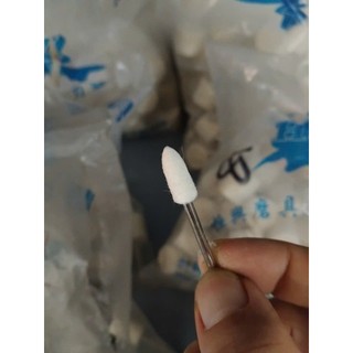 Đầu mài chuôi đánh bóng nỉ lông cừu cán 6mm, 3mm (Trụ/nón)