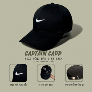 Mũ lưỡi trai Ni.ke đen logo trắng cá tính dành cho cả nam và nữ full hộp để làm quà tặng