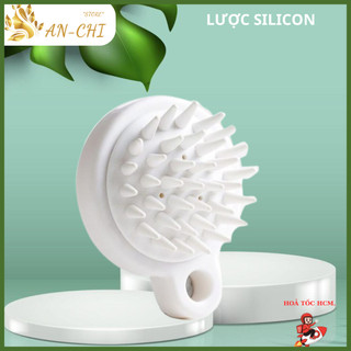 Lược massage đầu silicon, lược gội đầu dưỡng sinh giảm stress, làm sạch da đầu, kích thích mọc tóc, Sanchi Beauty