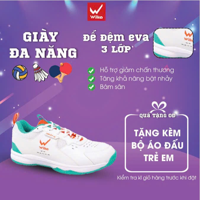 Giày Thể Thao Wika Maru Trẻ Em Chính Hãng, Siêu Nhẹ, Đệm Đế EVA Giảm Chấn