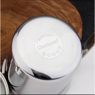 Ca nấu mì Chockmen 1L có quai mì inox 18/10 cao cấp nấu mì đựng đồ ăn [CKM206]