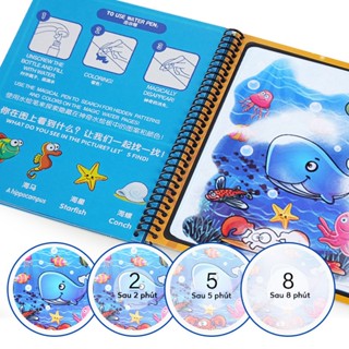 Combo 10 Sách nước tô màu ma thuật cho bé, Đồ chơi tranh tô màu nước đa dạng chủ đề