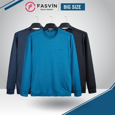 Áo Thun Dài Tay Nam BIGSIZE Fasvin AD23192.HN Chất Vải Coolmax Mềm Mại Co Giãn Thoải Mái.