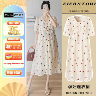 Váy Suông, Đầm Bầu Mùa Hè Dáng Dài Qua Gối Thiết Kế Hoa Nhí Siêu Xinh Mẫu Mới Thời Trang 2025 MAIKA