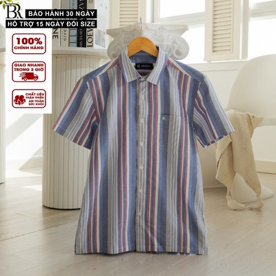 Áo sơ mi nam tay ngắn, ford cotton vạt ngang mềm mịn thoáng mát, form regular - Bravery