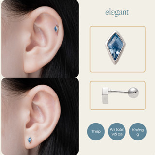  Khuyên tai đá CRYSTAL BLUE DIAMOND Elegant  Giá 1 chiếc  