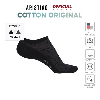 Tất, Vớ nam ARISTINO Bizsock cổ ngắn chất cotton mềm kháng khuẩn khử mùi chống hôi chân - BZS006