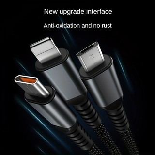 Dây Cáp Sạc Nhanh 3 Trong 1 100W Micro USB Type C Cho Samsung Sạc Điện Thoại Micro Usb Dài 1m