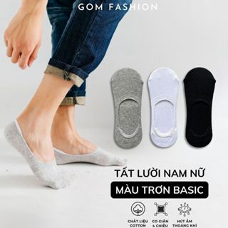 Tất lười nam có đệm silicone chống tuột gót GOMTAT, vớ đi giày lười chất liệu cotton thoáng mát - TAT-LUOI-02-1DOI