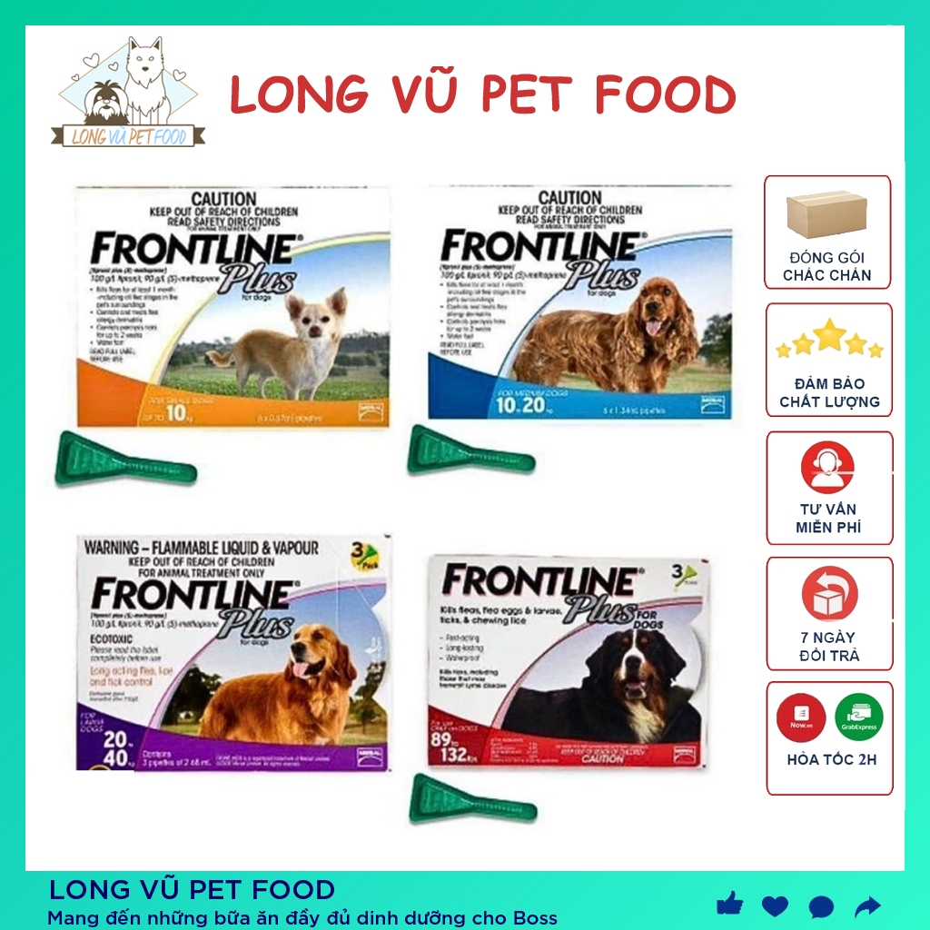 Nhỏ gáy cho chó Frontline Plus phòng và diệt ve rận -  Long Vũ Pet Food