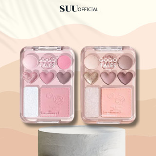  Bảng Mắt GOGOTALES Stick Sweet Heart Eyeshadow Palette 8 ô màu phấn mắt kèm highlight và má hồng 3 in 1 