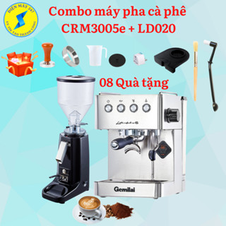 COMBO máy pha cà phê Gemilai CRM3005e và máy xay cà phê LD 020