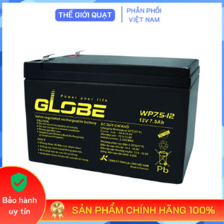 [HỎA TỐC] Bình ắc quy khô Globe 12V 7.5Ah WP7.5 – 12 UPS cho thiết bị văn phòng, quạt sạc,...