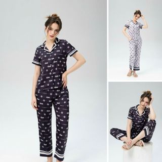  Bộ Pijama Nữ- Đồ Ngủ Mặc Nhà Sam Luxury Cao Cấp Dáng Áo Tay ngắn Quần Dài Chất Liệu Lụa Mềm Mịn. 