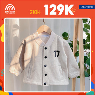 Áo khoác bomber cho bé trai Magickids áo khoác trẻ em mùa đông size đại chất nỉ dày dặn Quần áo trẻ em AO23060