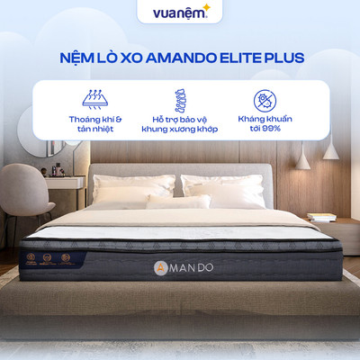 Nệm Lò xo túi độc lập giảm tiếng ồn Amando Elite Plus A - Đệm lò xo cao cấp