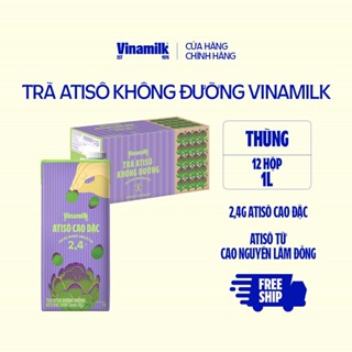 Thùng 12 hộp Trà Atisô không đường Vinamilk - Hộp giấy 1L