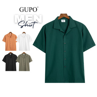 Áo Sơ Mi Nam GUPO Local Brand Vải Linen Gân Ngắn Tay Form Regular Trẻ Trung Thoáng Mát