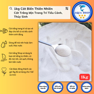 1kg Cát Biển Thiên Nhiên - Cát Trắng Mịn Trang Trí - Phụ Kiện Bể Cá, Trang Trí Tiểu Cảnh, Thủy Sinh