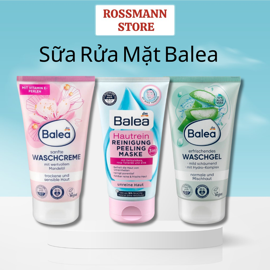 Sữa rửa mặt Balea, CIEN, dành cho da khô, da thường và hỗn hợp 150ml của Đức